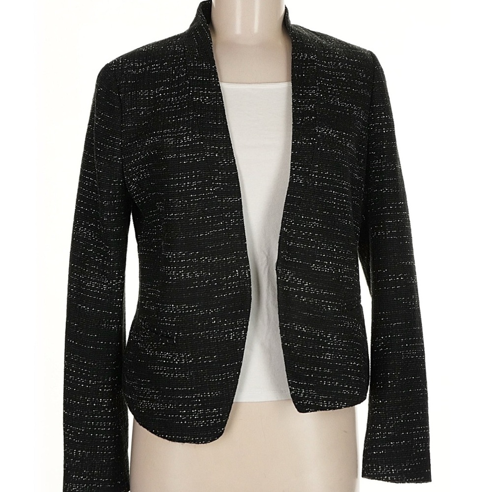 LOFT Black and White Textured Blazer